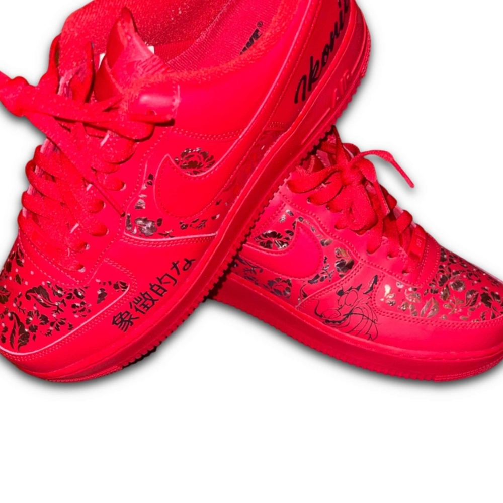 Custom Ikonic Oriental Themed Nike Air Force 1 Low Tops Size 10
